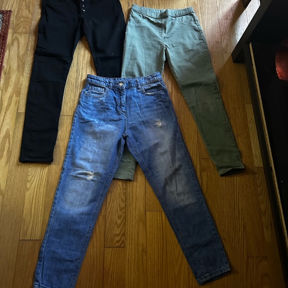 Other - Black and Green Slim Fit Jeans Versatile Bottoms